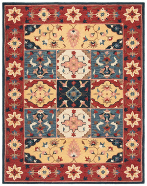 Aspen 402 Hand Tufted 80% Wool, 20% Cotton Bohemian Rug Red / Gold 80% Wool, 20% Cotton APN402Q-9