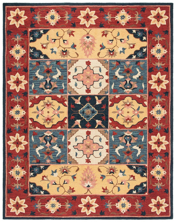 Aspen 402 Hand Tufted 80% Wool, 20% Cotton Bohemian Rug Red / Gold 80% Wool, 20% Cotton APN402Q-9