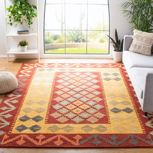 Aspen 403 Hand Tufted 80% Wool, 20% Cotton Bohemian Rug Red / Gold 80% Wool, 20% Cotton APN403Q-9