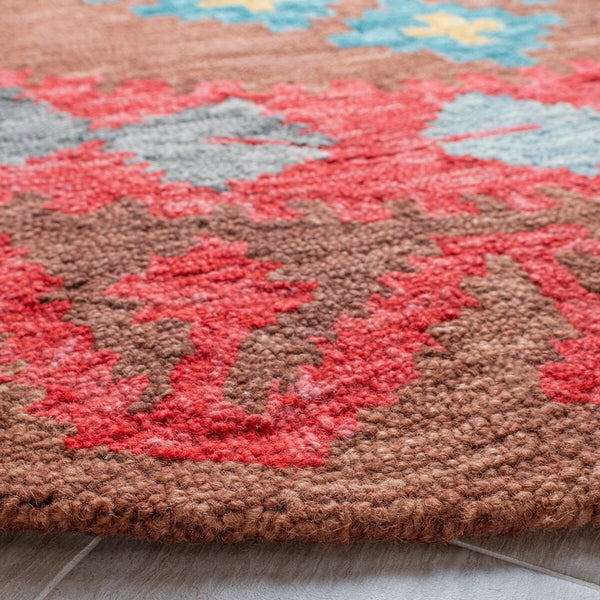 Aspen 403 Hand Tufted 80% Wool, 20% Cotton Bohemian Rug Brown / Red 80% Wool, 20% Cotton APN403T-9