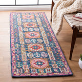 Aspen 518 Bohemian Hand Tufted Wool Pile Rug Blue / Red