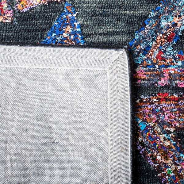 Aspen 533 Bohemian Handtufted 80% Wool 20% Cotton Rug Dark Green / Black