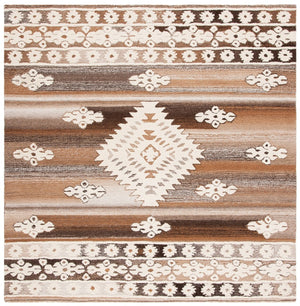 Aspen 550 Bohemian Hand Tufted 50% Wool, 50% Nylon Blend Rug Ivory / Light Brown