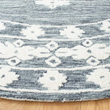 Aspen 550 Bohemian Hand Tufted 100% Wool Pile Rug Dark Grey / Ivory