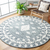 Aspen 550 Bohemian Hand Tufted 100% Wool Pile Rug Dark Grey / Ivory