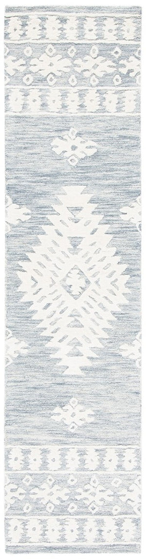 Aspen 550 Bohemian Hand Tufted 100% Wool Pile Rug Light Grey / Ivory