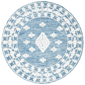 Aspen 550 Bohemian Hand Tufted 100% Wool Pile Rug Blue / Ivory