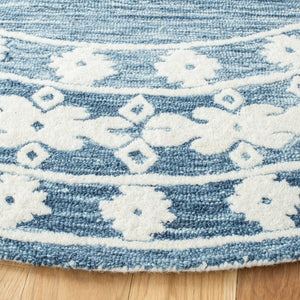 Aspen 550 Bohemian Hand Tufted 100% Wool Pile Rug Navy / Ivory