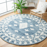 Aspen 550 Bohemian Hand Tufted 100% Wool Pile Rug Navy / Ivory