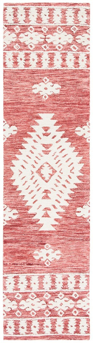 Aspen 550 Bohemian Hand Tufted 100% Wool Pile Rug Rust / Ivory