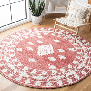 Aspen 550 Bohemian Hand Tufted 100% Wool Pile Rug Rust / Ivory