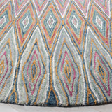 Aspen 805 Bohemian Hand Tufted 100% Wool Pile Rug Blue / Pink