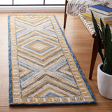 Aspen 809 Bohemian Hand Tufted 100% Wool Pile Rug Navy / Gold