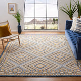 Aspen 809 Bohemian Hand Tufted 100% Wool Pile Rug Navy / Gold