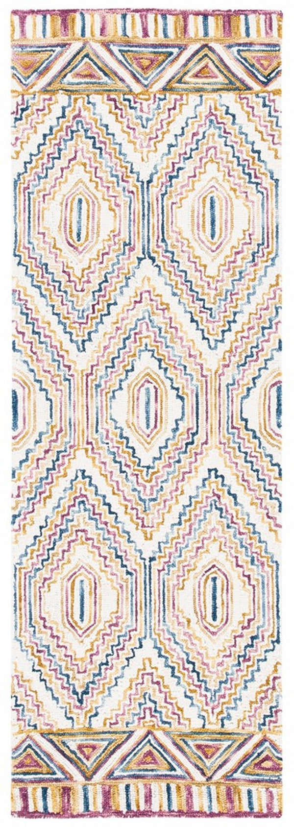 Aspen 811 Bohemian Hand Tufted 100% Wool Pile Rug Ivory / Rust