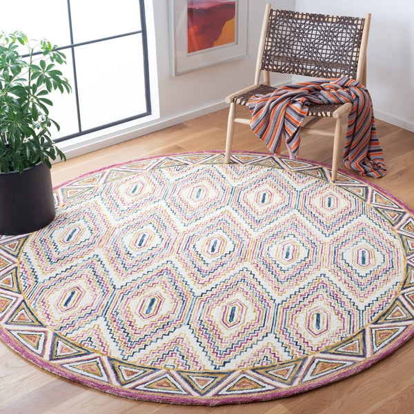 Aspen 811 Bohemian Hand Tufted 100% Wool Pile Rug Ivory / Rust