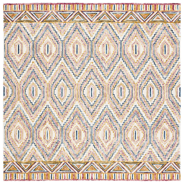 Aspen 811 Bohemian Hand Tufted 100% Wool Pile Rug Ivory / Rust