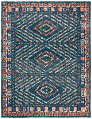 Aspen 815 Bohemian Hand Tufted 100% Wool Pile Rug Rust / Green