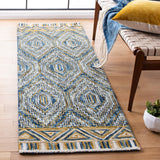 Aspen 822 Bohemian Hand Tufted 100% Wool Pile Rug Blue / Gold