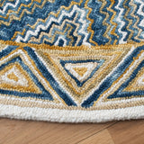 Aspen 822 Bohemian Hand Tufted 100% Wool Pile Rug Blue / Gold