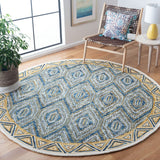 Aspen 822 Bohemian Hand Tufted 100% Wool Pile Rug Blue / Gold