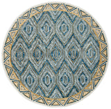 Aspen 822 Bohemian Hand Tufted 100% Wool Pile Rug Blue / Gold