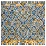 Aspen 822 Bohemian Hand Tufted 100% Wool Pile Rug Blue / Gold