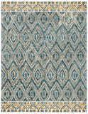 Aspen 822 Bohemian Hand Tufted 100% Wool Pile Rug Blue / Gold