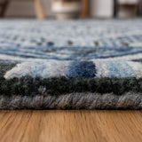 Aspen 823 Bohemian Hand Tufted 100% Wool Pile Rug Grey / Blue