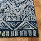 Aspen 823 Bohemian Hand Tufted 100% Wool Pile Rug Grey / Blue