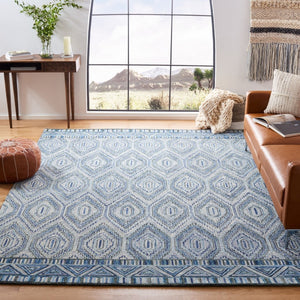 Aspen 823 Bohemian Hand Tufted 100% Wool Pile Rug Grey / Blue