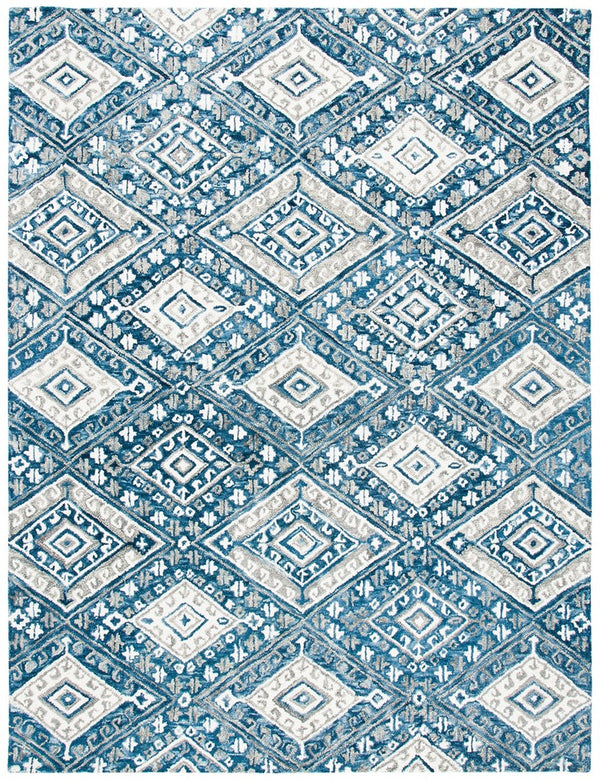 Aspen 825 Bohemian Hand Tufted 100% Wool Pile Rug Grey / Ivory