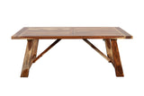 Porter Designs Kalispell Solid Sheesham Wood Natural Dining Table Natural 07-116-01-PDU116