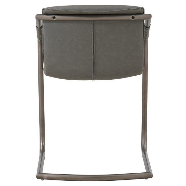 Indy Leatherette Side Chair Set of 2 - Industrial Chic Design with Rubbed Gold Frame & Easy Storage