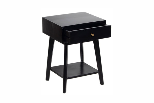 Porter Designs Capri Solid Wood Modern Nightstand Black 04-108-04-6841
