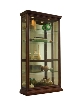 Pulaski Furniture Lighted Sliding Door 4 Shelf Curio Cabinet in Cherry Brown 20542-PULASKI 20542-PULASKI