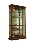 Pulaski Furniture Lighted Sliding Door 4 Shelf Curio Cabinet in Cherry Brown 20542-PULASKI 20542-PULASKI