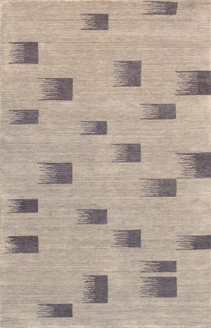 Pasargad Gramercy Collection Hand-Loomed Silk & Wool Charcoal Area Rug AR-03 5X8-PASARGAD