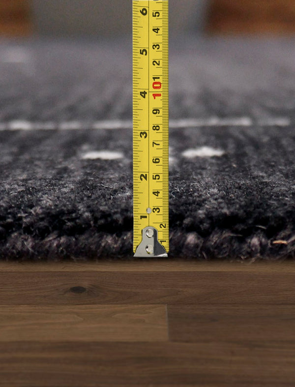 Pasargad Gramercy Collection Hand-Loomed Silk & Wool Charcoal Area Rug ar-21 9x12-PASARGAD