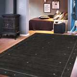 Pasargad Gramercy Collection Hand-Loomed Silk & Wool Charcoal Area Rug ar-21 9x12-PASARGAD