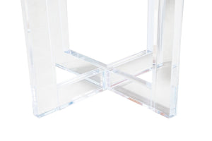 Pasargad Vicenza Collection Lucite & Glass White Side table - W.xD.xH. ARZ-403-PASARGAD