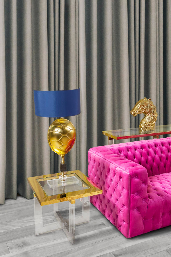 Pasargad Vicenza Collection Lucite & Glass White Side table - W.xD.xH. ARZ-403-PASARGAD