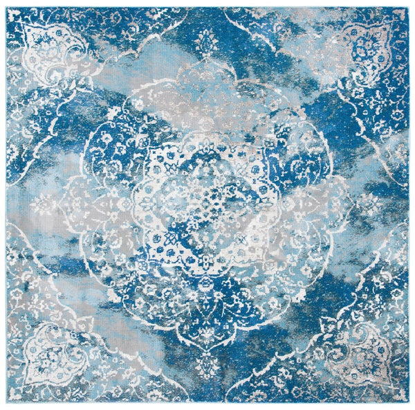 Aria 187 Transitional Power Loomed 100% Polypropylene Pile Rug Light Blue / Ivory