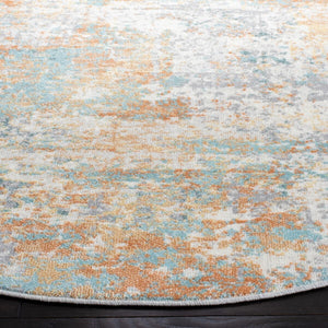 Aria   Power Loomed 100% Polypropylene Friese Rug Ivory / Aqua