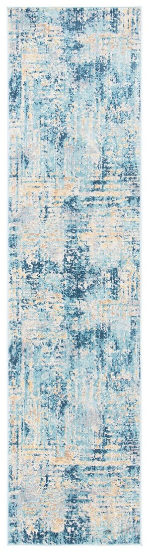 Aria   Power Loomed 100% Polypropylene Friese Rug Ivory / Blue