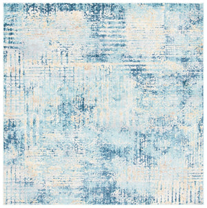 Aria   Power Loomed 100% Polypropylene Friese Rug Ivory / Blue