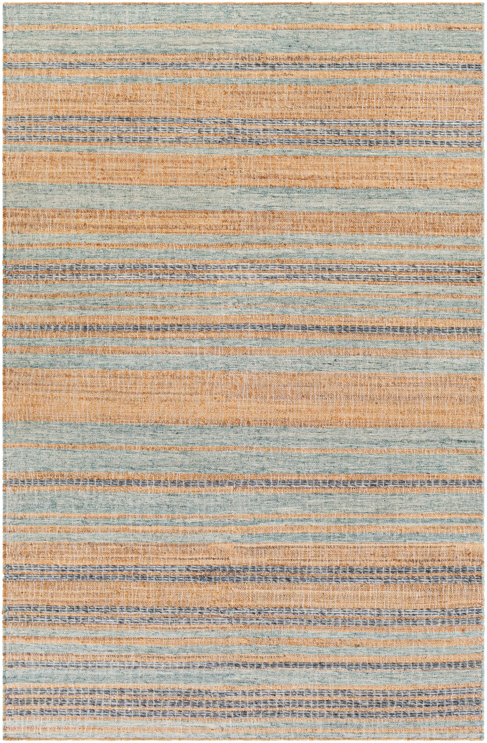 Arielle ARE-2303 Modern Wool, Jute Rug ARE2303-58 Wheat, Camel, Navy, Medium Gray, Mint, Sage, White 55% Wool, 45% Jute 5' x 8'