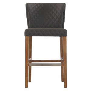 Albie Diamond Stitching Leatherette Counter Stool Danburry Gray