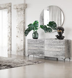 VIG Furniture Nova Domus Aria - Italian Modern Multi Grey with texture Round Mirror VGAC-ARIA-M