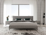 Nova Domus Aria - Italian Modern Multi Grey Q Bed and Two Nightstands